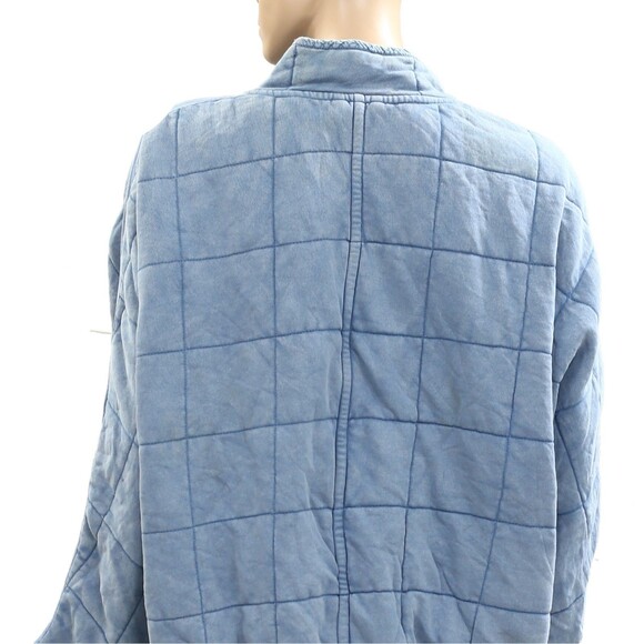 Free People Dolman Quilted Knit Jacket Top Oversized Zip-Up Slouchy L NEW 284212 - Picture 5 of 9
